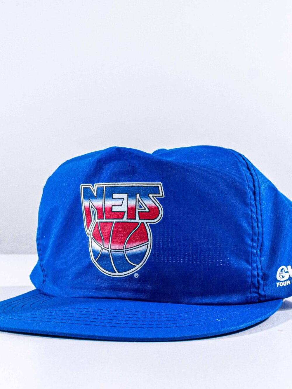 Vintage New Jersey Nets Hat Nylon Snapback Old Logo 80s NBA Basketball Cap Blue